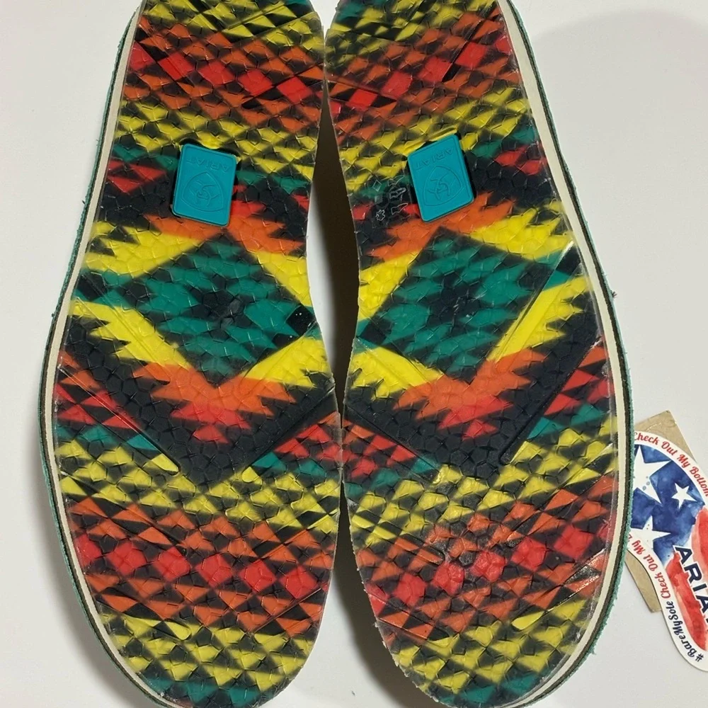 Ariat Cruiser Women’s Slip-On Leather Shoes Turquoise Geometric Size 7.5 - Picture 9 of 9